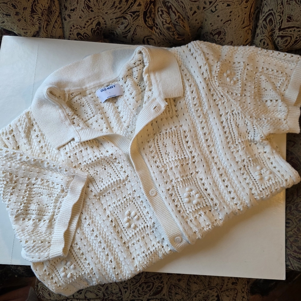 Old Navy Men's White Dress Shirt